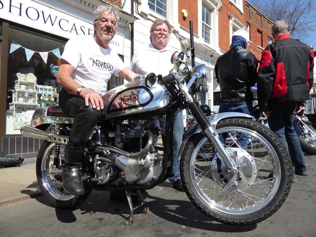 Trike and Bike show - Mayor Barry Hester (right) with Tony Allen and his 1960 Norton Dominator